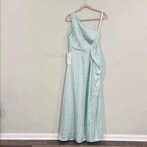 Azazie One-Shoulder Mint Dress